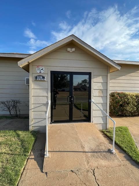 Church building front entrance
