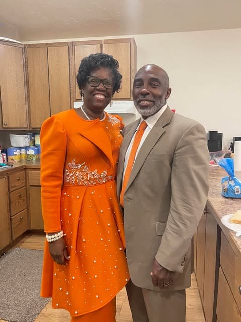 Church members dressed for service