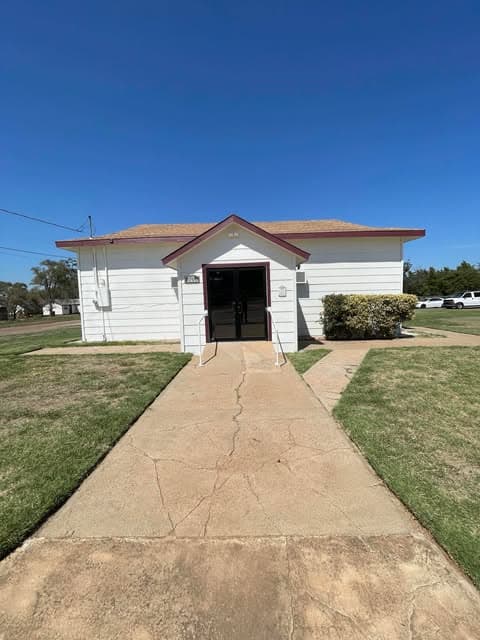 Church building front walkway